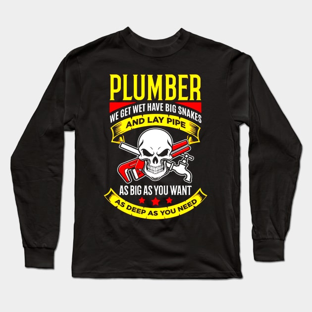 Plumber Plumbing Long Sleeve T-Shirt by dgimstudio44